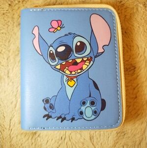 *Stitch Blue Small Zippy Card Wallet